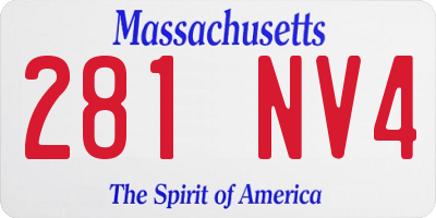 MA license plate 281NV4