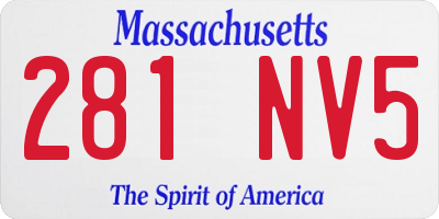 MA license plate 281NV5