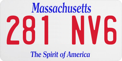 MA license plate 281NV6