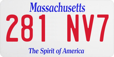 MA license plate 281NV7