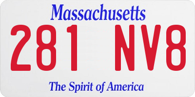 MA license plate 281NV8