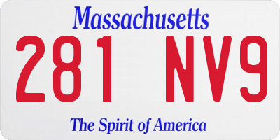 MA license plate 281NV9