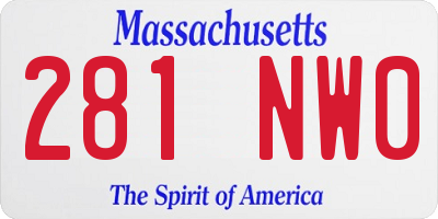 MA license plate 281NW0