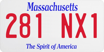 MA license plate 281NX1