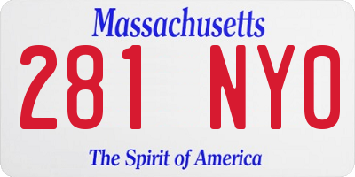 MA license plate 281NY0