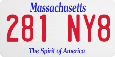 MA license plate 281NY8