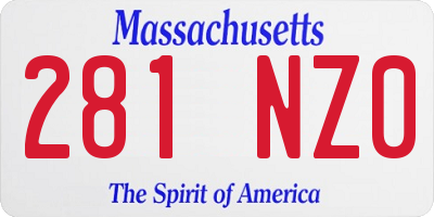 MA license plate 281NZ0