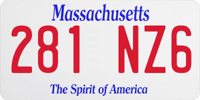 MA license plate 281NZ6