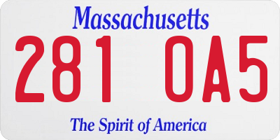 MA license plate 281OA5