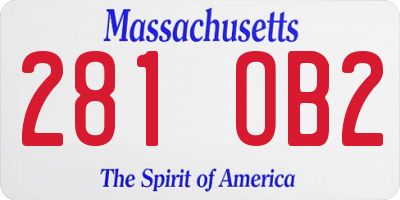 MA license plate 281OB2