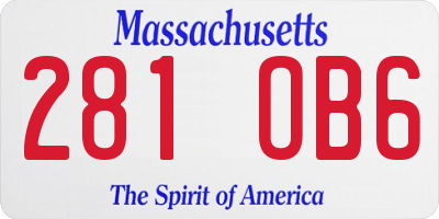 MA license plate 281OB6
