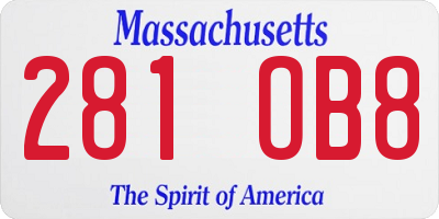 MA license plate 281OB8
