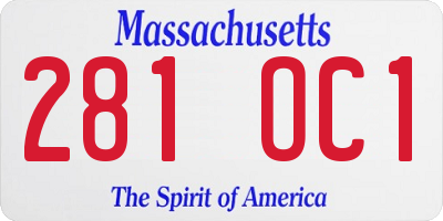 MA license plate 281OC1