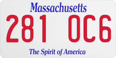 MA license plate 281OC6