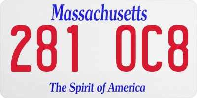 MA license plate 281OC8
