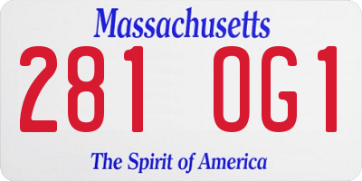MA license plate 281OG1