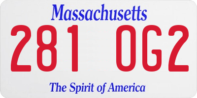 MA license plate 281OG2