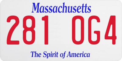 MA license plate 281OG4