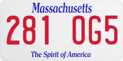 MA license plate 281OG5