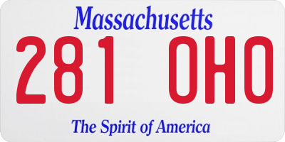 MA license plate 281OH0