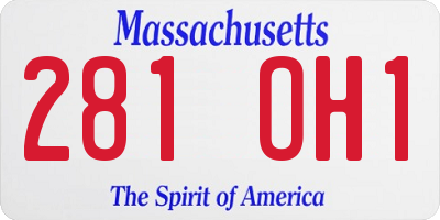 MA license plate 281OH1