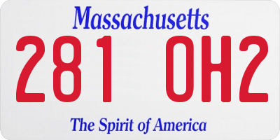 MA license plate 281OH2