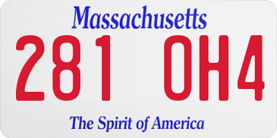 MA license plate 281OH4