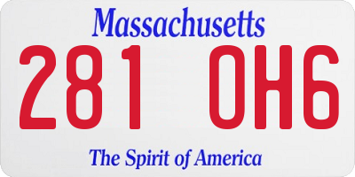 MA license plate 281OH6