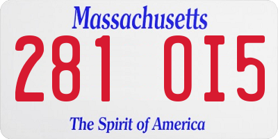 MA license plate 281OI5