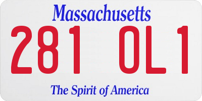 MA license plate 281OL1
