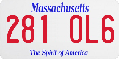 MA license plate 281OL6