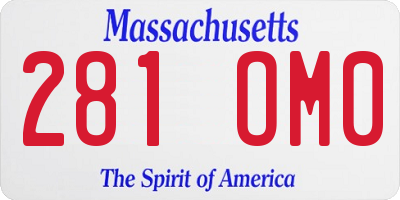MA license plate 281OM0