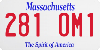 MA license plate 281OM1