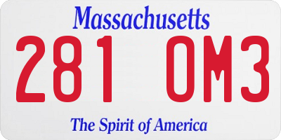 MA license plate 281OM3