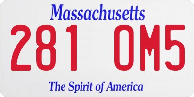 MA license plate 281OM5
