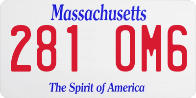 MA license plate 281OM6