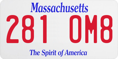 MA license plate 281OM8