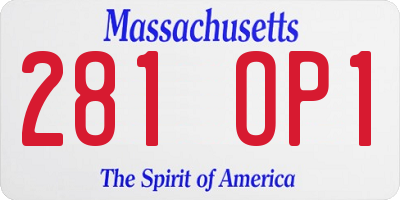 MA license plate 281OP1