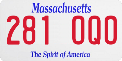 MA license plate 281OQ0