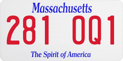 MA license plate 281OQ1