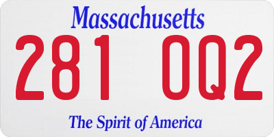 MA license plate 281OQ2