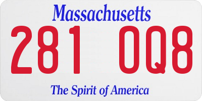 MA license plate 281OQ8
