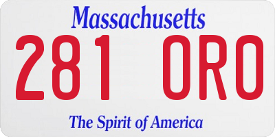 MA license plate 281OR0