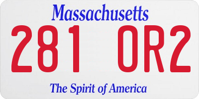 MA license plate 281OR2
