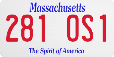 MA license plate 281OS1