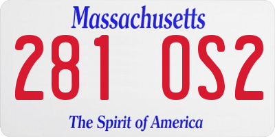 MA license plate 281OS2