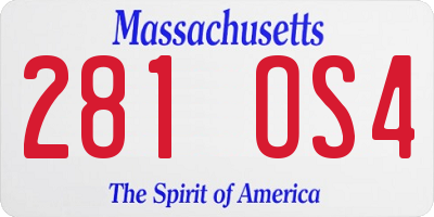 MA license plate 281OS4