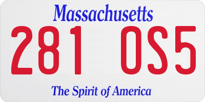 MA license plate 281OS5