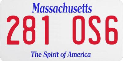 MA license plate 281OS6
