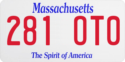 MA license plate 281OT0